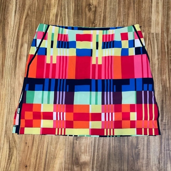 Golftini women’s skort 8 medium skirt golf athletic stretch pattern mini pockets - Picture 2 of 11